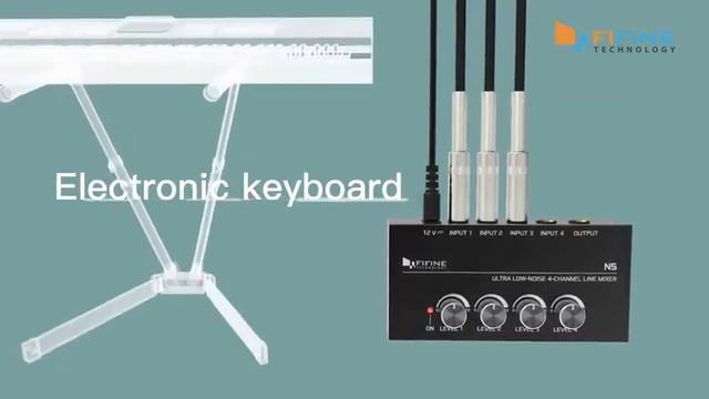 FIFINE Ultra Low Noise 4 Channel Line Mixer for Sub Mixing,4 Stereo Channel Mini Audio Mixer N5 смотреть онлайн