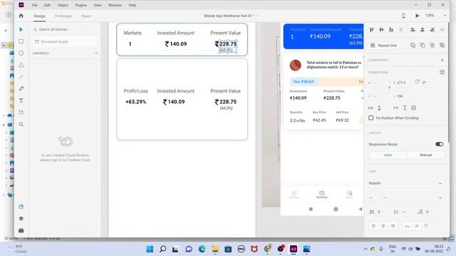Adobe XD Mobile APP Wireframe Design Live class Part-3 | UX Design Telugu Tutorial in Grafix Vidya смотреть онлайн