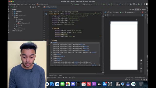 Adding a Button| Android Development Tutorial for Beginners 2023 #8 смотреть онлайн