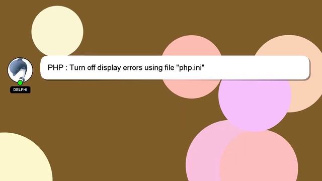 PHP : Turn off display errors using file "php.ini" смотреть онлайн