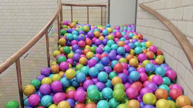 Balls on spiral stair | Blender Rigid body simulation | Blender Cycles смотреть онлайн