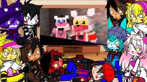 Фнаф 1 и 2 реагирует на FNAF Попробуй не Засмеяться Челлендж 63  Умный Компьютер Gacha club