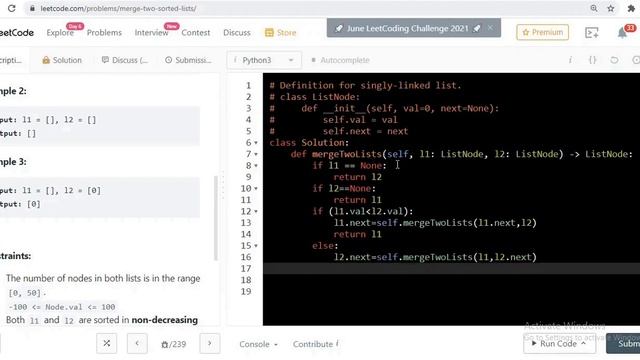 Amazon- Merge Two Sorted Linked List| Java & Python Code Implementation| Coding Interviews| LeetCod смотреть онлайн
