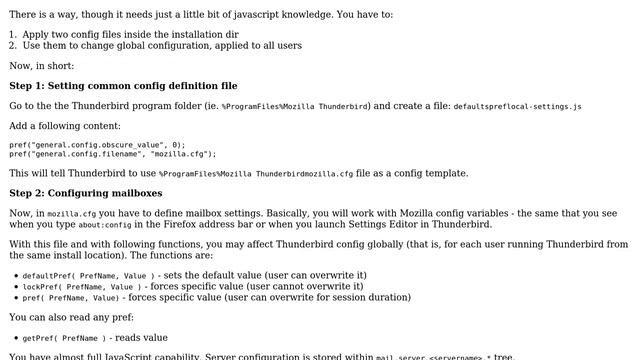 Can I change the Thunderbird SMTP, POP3 and IMAP server setting editing some file? смотреть онлайн