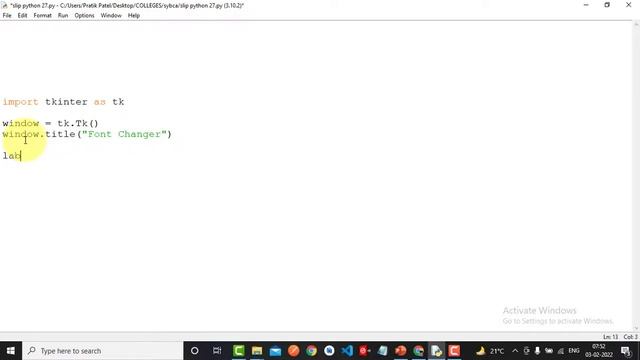 Write a Python GUI program to create a label and change the label font style смотреть онлайн