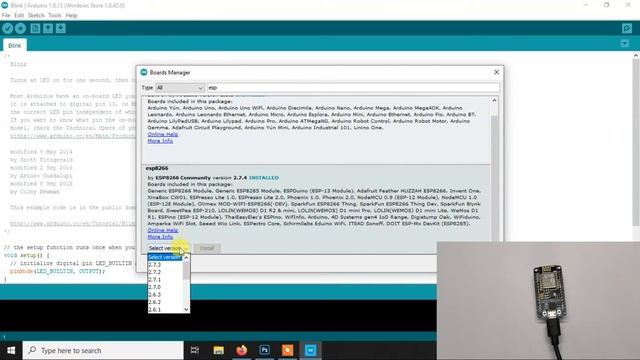 Program NodeMcu ESP8266 with Arduino IDE смотреть онлайн