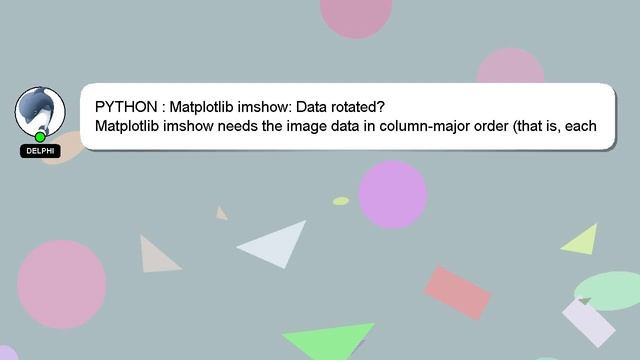 PYTHON : Matplotlib imshow: Data rotated? смотреть онлайн