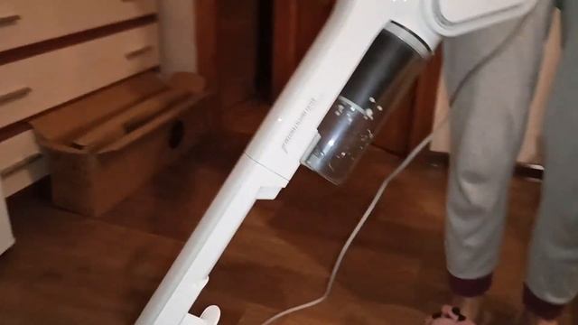 Пилосос без мішка DEERMA Stick Vacuum Cleaner Cord White DX700 смотреть онлайн
