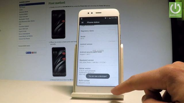 XIAOMI Mi A1 Developer Options / USB Debugging / OEM Unlock смотреть онлайн