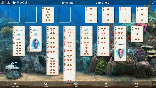 FreeCell Game #69 SOLVED Microsoft Solitaire смотреть онлайн
