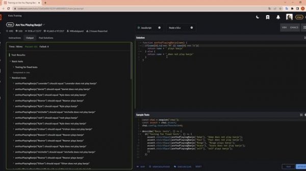 Как решить задачу Are You Playing Banjo? ? / Codewars JavaScript 8kyu