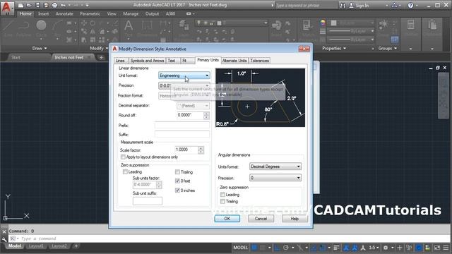 AutoCAD Dimension in Inches not Feet смотреть онлайн
