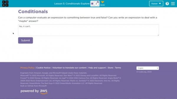 Code.org Lesson 5.2 Conditionals Explore | Tutorial with Answers | Unit 4 CSA