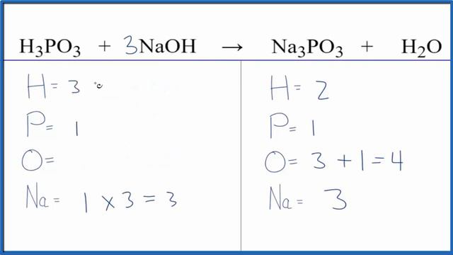 How To Balance H3PO3 + NaOH = Na3PO3 + H2O (and Type Of Reaction)