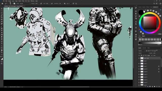 Sci-Fi Characters from thumbnail sketch - Digital Painting! - Wed Night Live w Eric Elwell смотреть онлайн