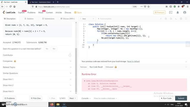LeetCode - Two Sum Problem | Explained Solution | Java | Tutorial смотреть онлайн