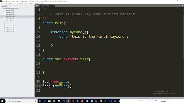 PHP OOP Bangla Tutorial part-11 (Final Keyword) смотреть онлайн