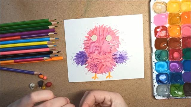 Рисуем Птичку ? в смешанной технике