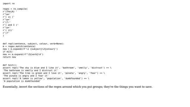 Code Review: Elegant way to replace substring in a regex with optional groups in Python? смотреть онлайн