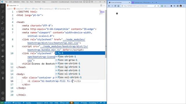 Curso de Bootstrap 5 :: Aula 12 :: Bootstrap Icons (+de 1600 ícones!) смотреть онлайн