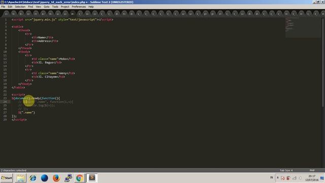 Jquery problem (loop td $.each) - Uncaught TypeError Cannot use 'in' operator to search for '4' in смотреть онлайн