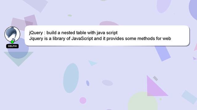 jQuery : build a nested table with java script смотреть онлайн