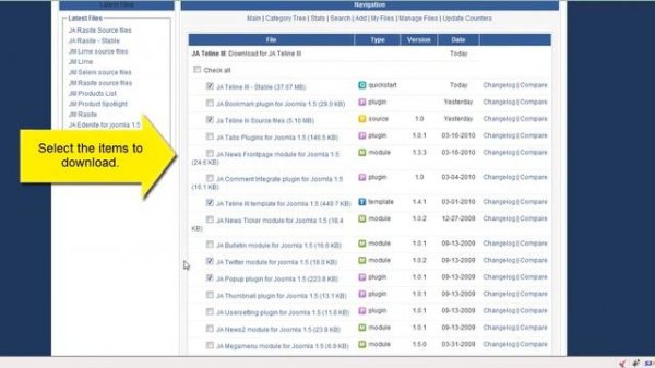 JA Extensions Manager - Video 3