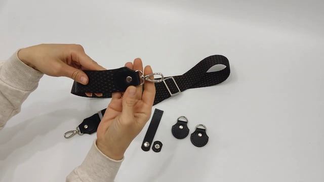 Ремень для сумки из стропы с кожаными элементами. смотреть онлайн