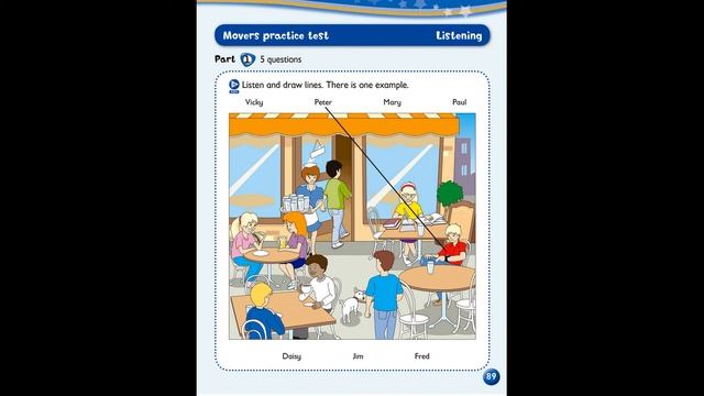Kid's Box 4, Movers Practice Test, Listening, Part 1, Page 89