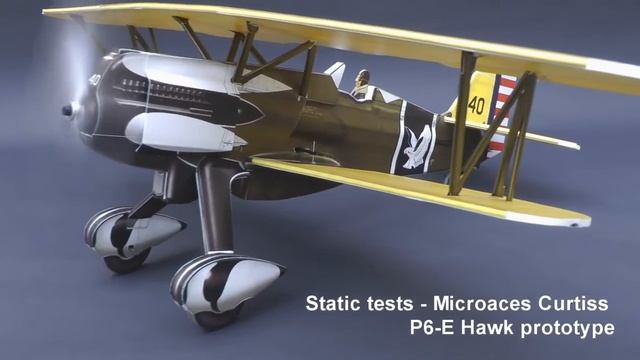 Microaces Curtiss P6E Hawk prototype static ground test смотреть онлайн
