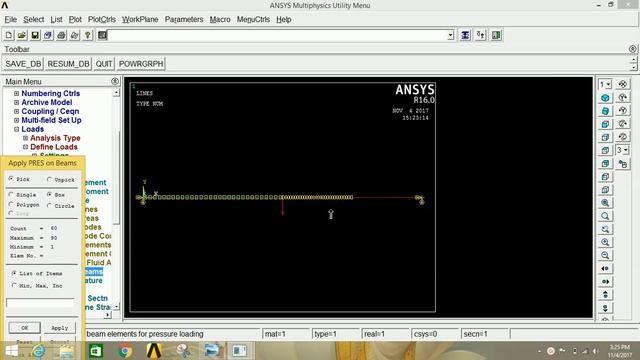 Analysis of Beam with UDL by ansys Mechanical APDL. смотреть онлайн