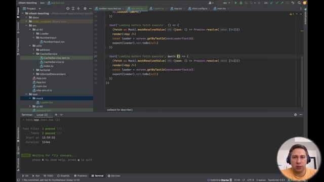 React, тестировние страниц. смотреть онлайн