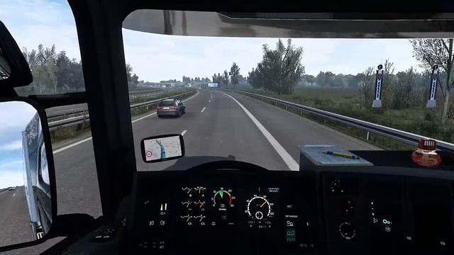 ETS2 1.41 Promods 2.56 Scania 124L Padborg (DK) - Rønne (DK) смотреть онлайн