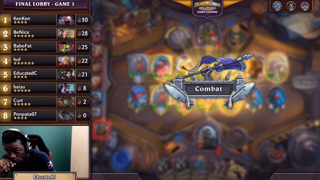HEARTHSTONE BATTLEGROUNDS LOBBY LEGENDS TOURNAMENT. FINAL LOBBY - GAME 3. смотреть онлайн