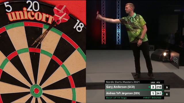 Gary Anderson v Andreas Toft Jorgensen | 2021 Nordic Darts Masters | Round 1 смотреть онлайн