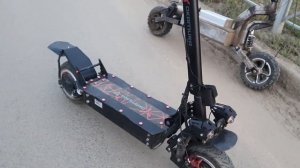 Самодельный электросамокат 4.5сек до 60км/ч. Злой внедорожник. Обзор и Drag racing с Yokamura sx