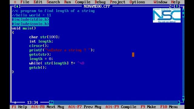 Finding length of string using while loop | C PROGRAMMING TUTORIAL FOR BEGINNERS IN HINDI 47 смотреть онлайн
