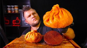 ГИГАНТСКИЕ ЖАРЕНЫЕ ХИНКАЛИ, ХЭШБРАУН. ASMR MUKBANG, АСМР МУКБАНГ