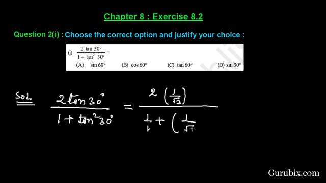 Ex 8.2 : Q.2(i) : Choose the correct option and justify your choice... Ch 8 | Math for Class X CBSE смотреть онлайн