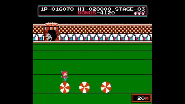 Circus Charlie. NES. 5 Levels Walkthrough смотреть онлайн