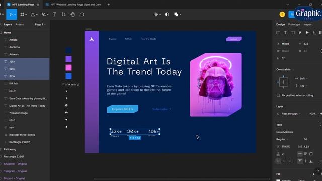 Figma UI Design Tutorial: NFT Landing Page UI Design in Figma - Speed Art Tutorial смотреть онлайн