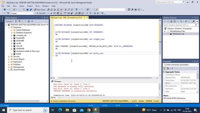 how to fix database recovery pending in sql смотреть онлайн