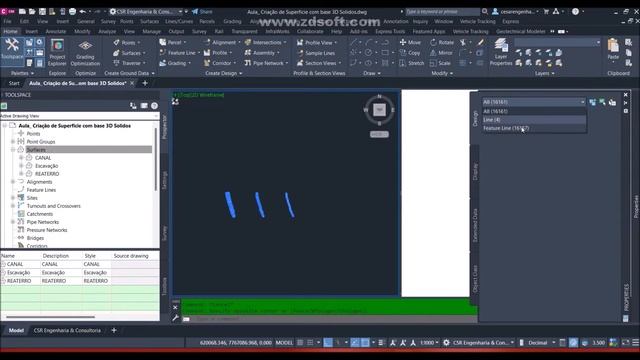 Criação Superfície a partir de 3D Sólido usando 3D Polylines no AutoCAD Civil 3D 2023 смотреть онлайн
