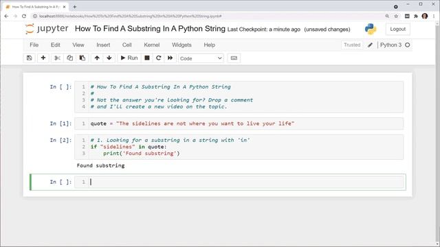 How To Find A Substring In A Python String смотреть онлайн