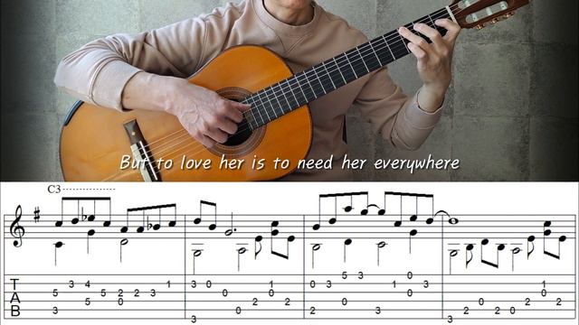 Here, There And Everywhere / The Beatles - Fingerstyle Guitar | TAB смотреть онлайн