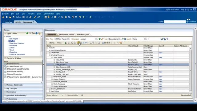 Short cut to dimension administration from within a Hyperion Planning form смотреть онлайн