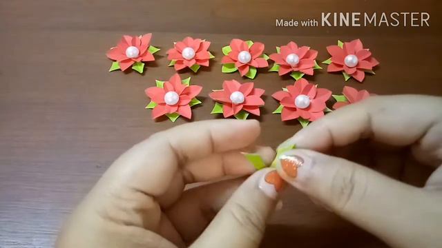 How to make a Poinsettia Flowers | Paper craft idea смотреть онлайн