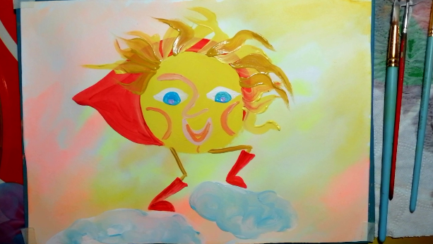 Как нарисовать солнышко в сапожках смотреть онлайн