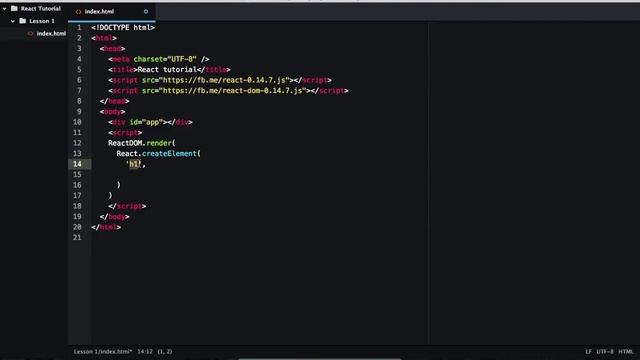 React From The Ground Up : Plain JavaScript Hello world смотреть онлайн