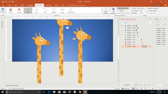 Giraffe Animation in PowerPoint Tutorial смотреть онлайн